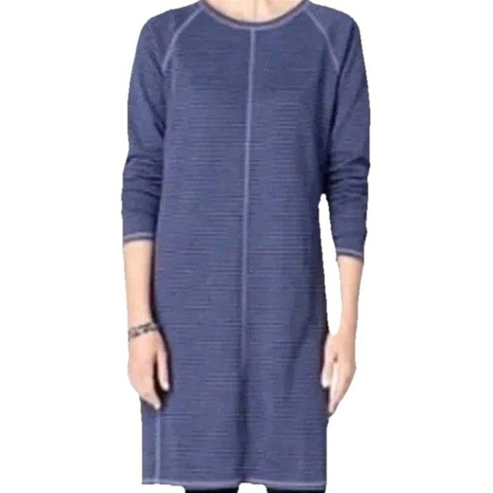 J. Jill Knit Dress Blue Stripe‎ Cottagecore Coastal Bohemian Women Small Petite - Picture 3 of 7